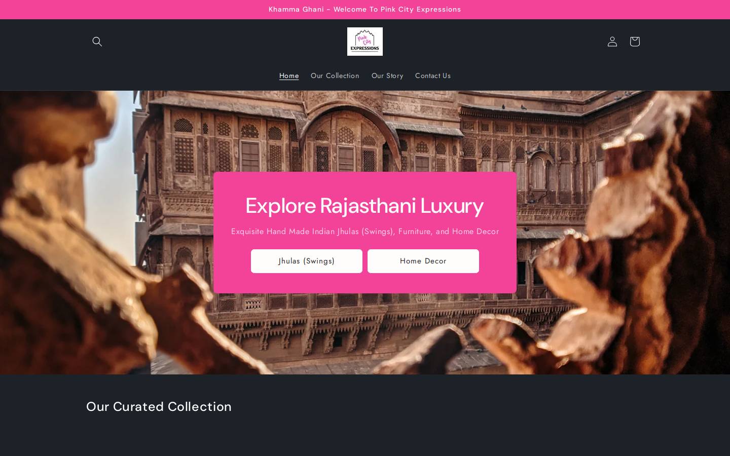 pinkcityexpressions.com homepage screenshot