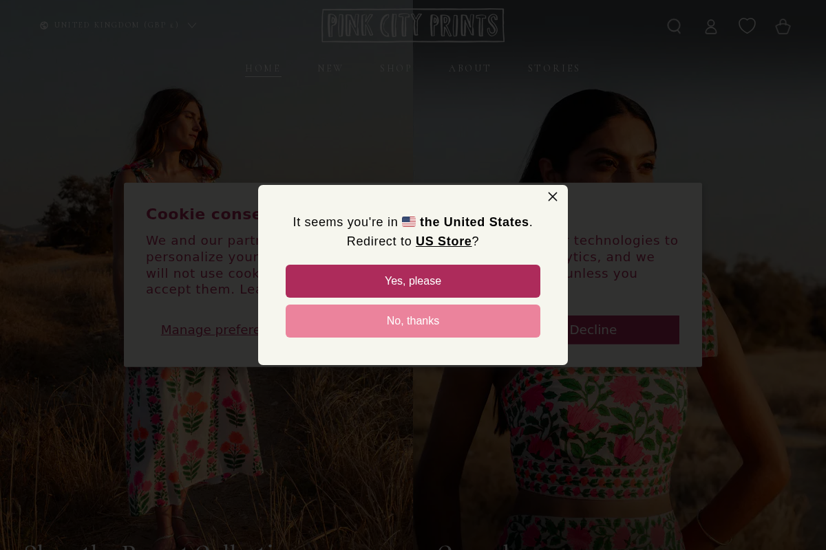 pinkcityprints.com homepage screenshot