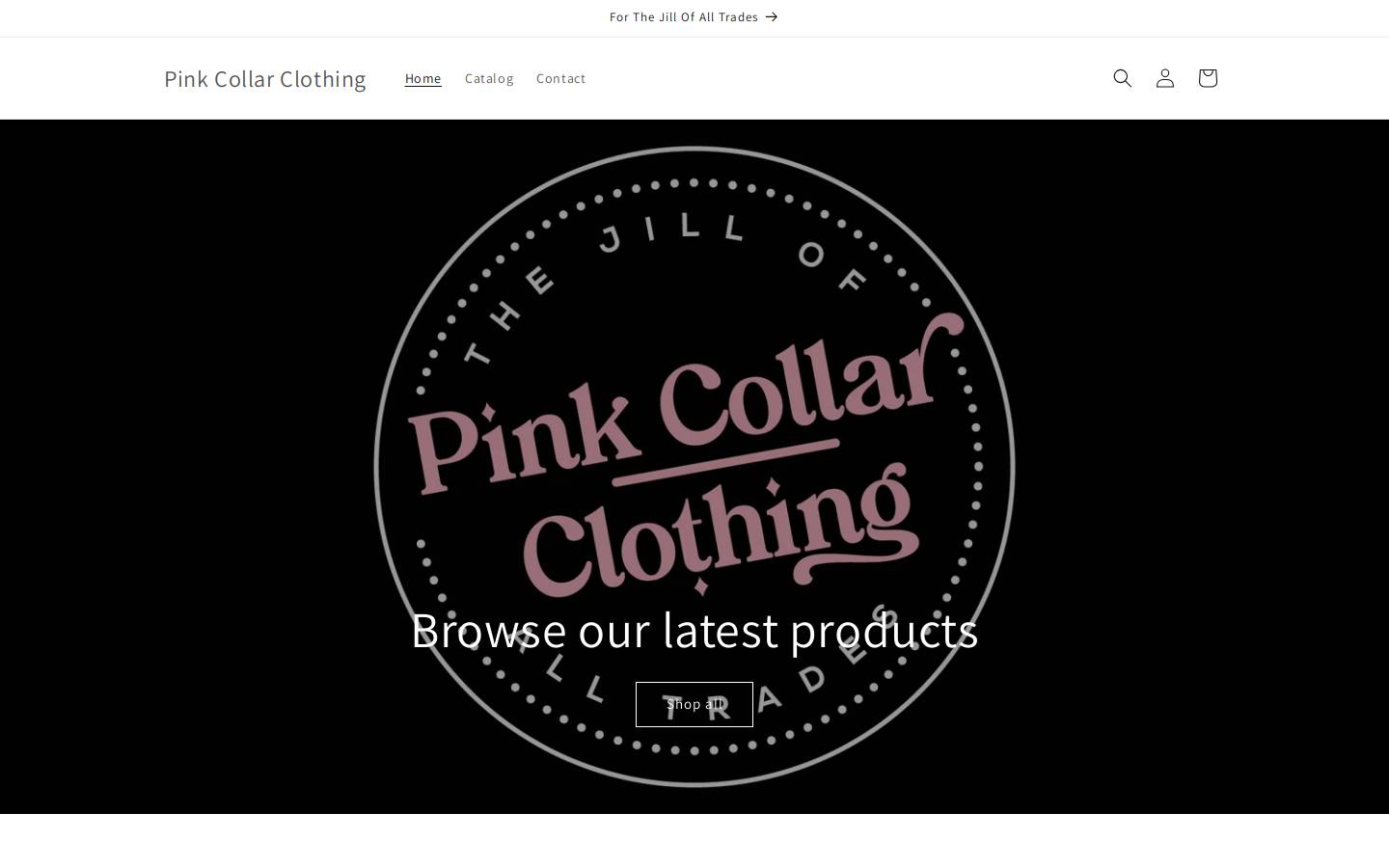 pinkcollarclothing.com homepage screenshot