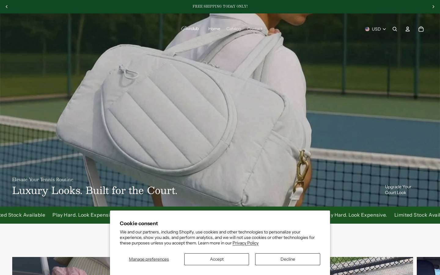 pinkcourtclub.shop homepage screenshot
