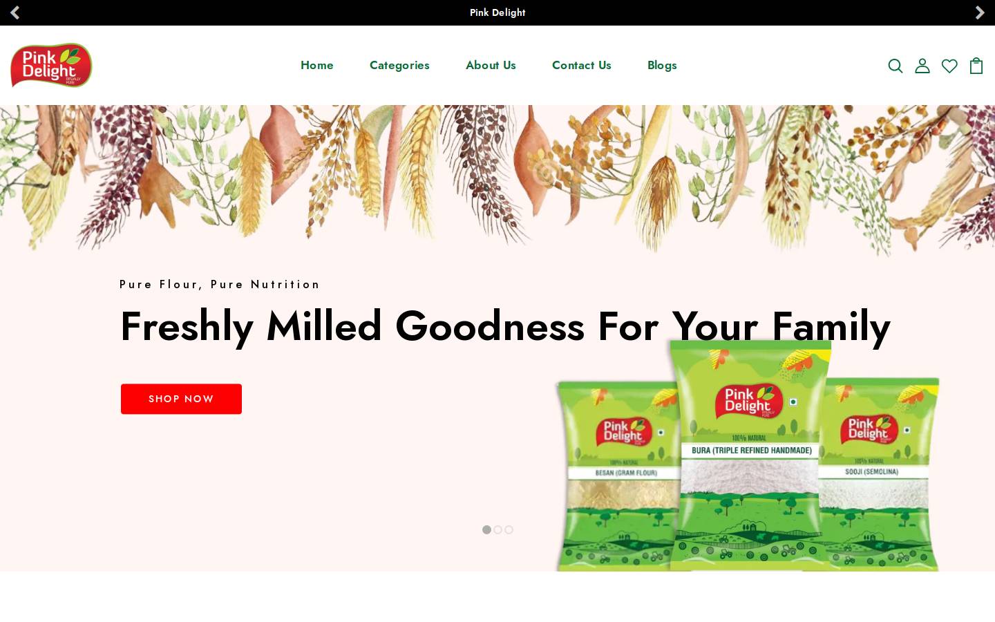 pinkdelight.in homepage screenshot
