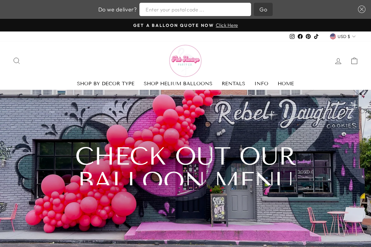 pinkflamingoparty.co homepage screenshot