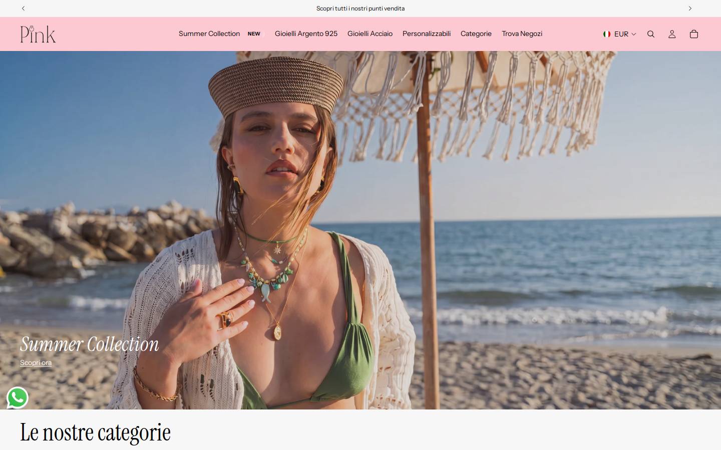 pinkgioielli.com homepage screenshot