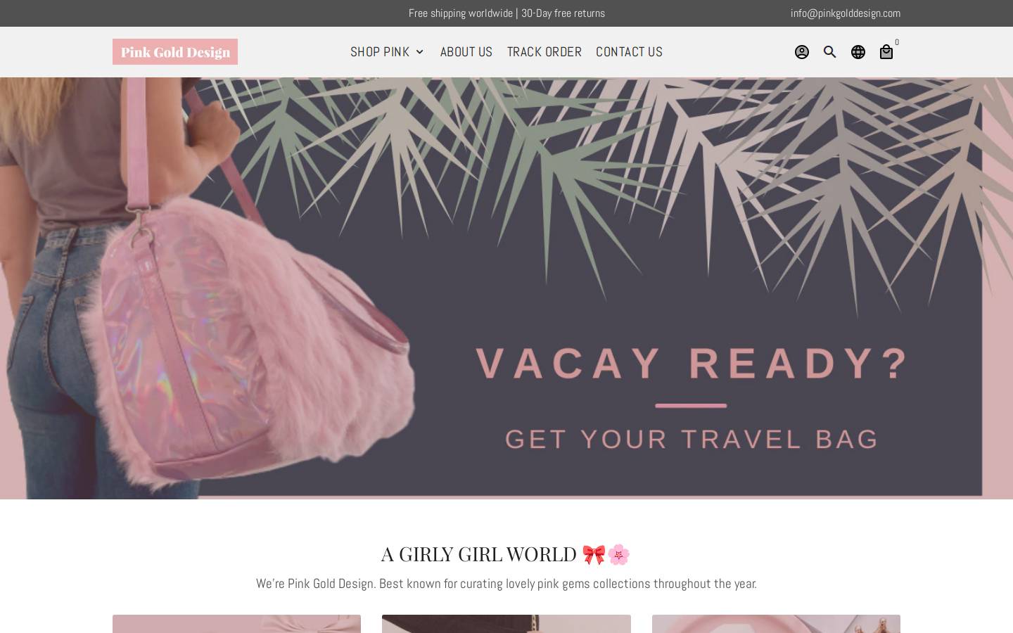 pinkgolddesign.com homepage screenshot