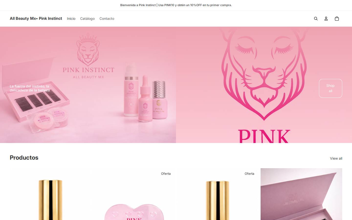 pinkinstinct.com homepage screenshot