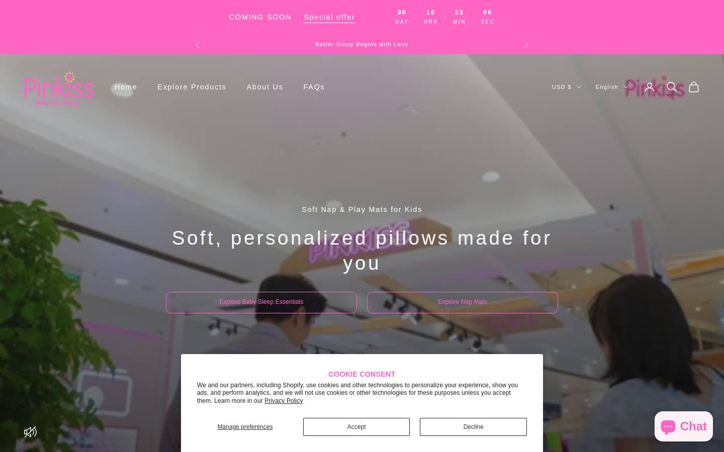 pinkiss.shop homepage screenshot