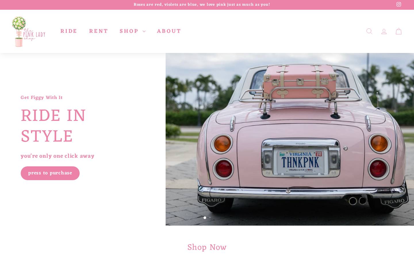 pinkladyshop.com homepage screenshot