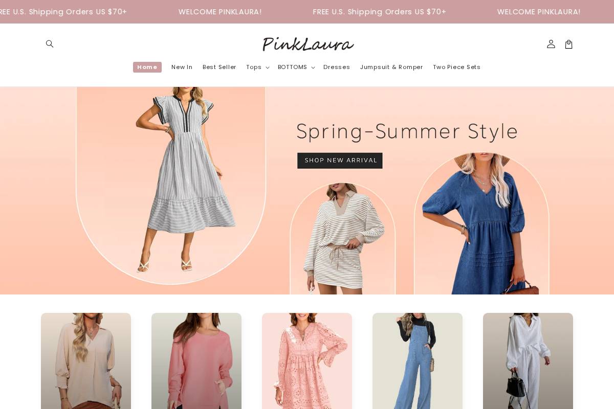 pinklaura.com homepage screenshot