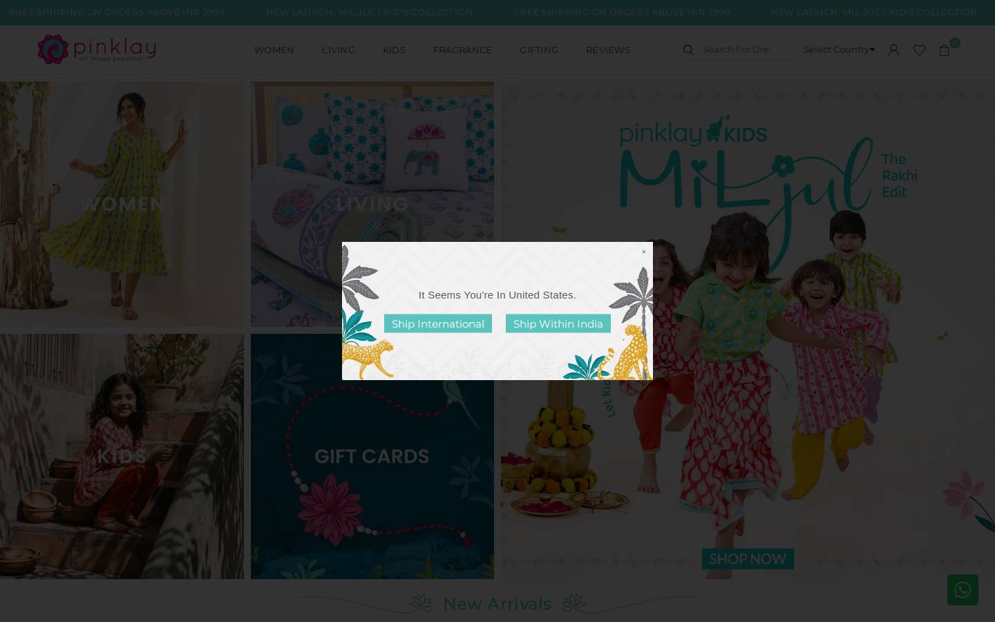 pinklay.com homepage screenshot
