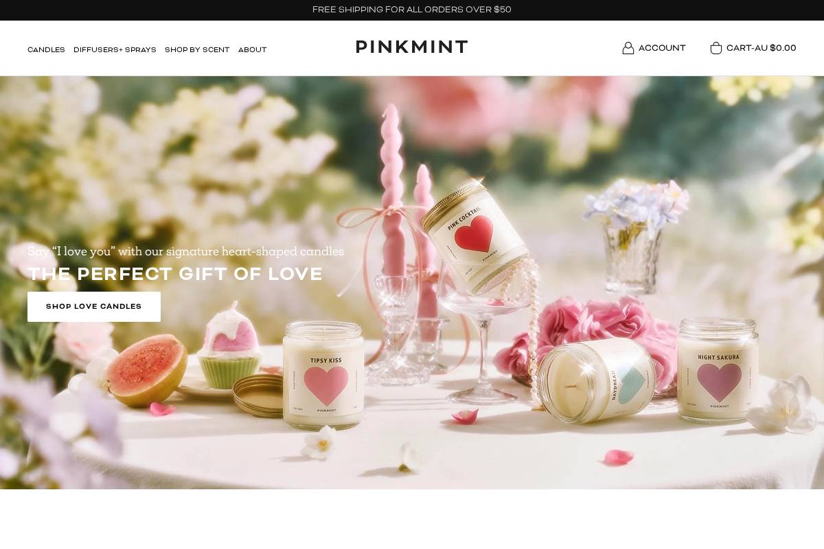 pinkmint.com.au homepage screenshot