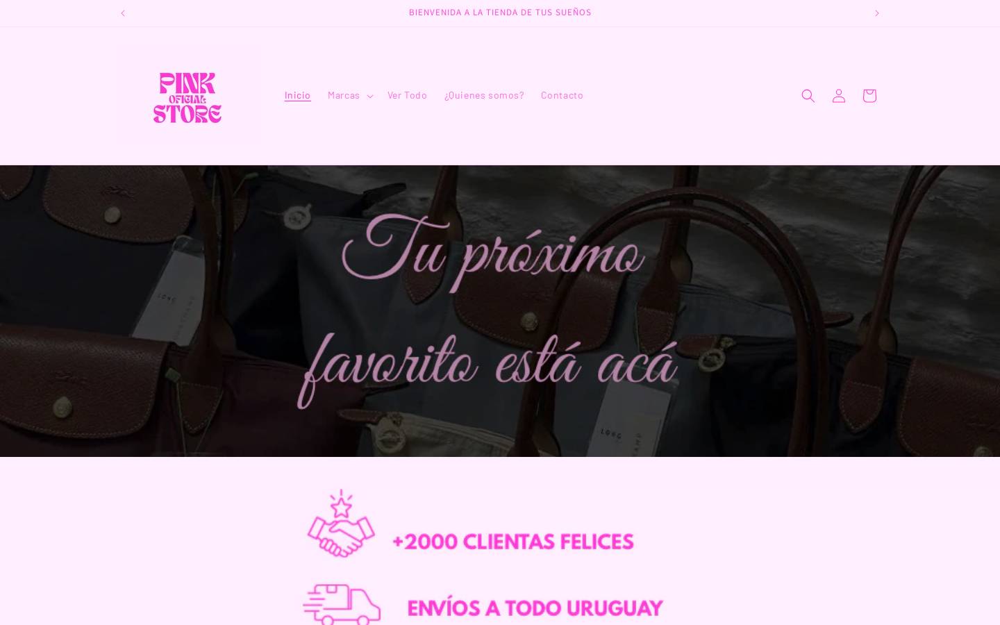 pinkoficialstore.com homepage screenshot