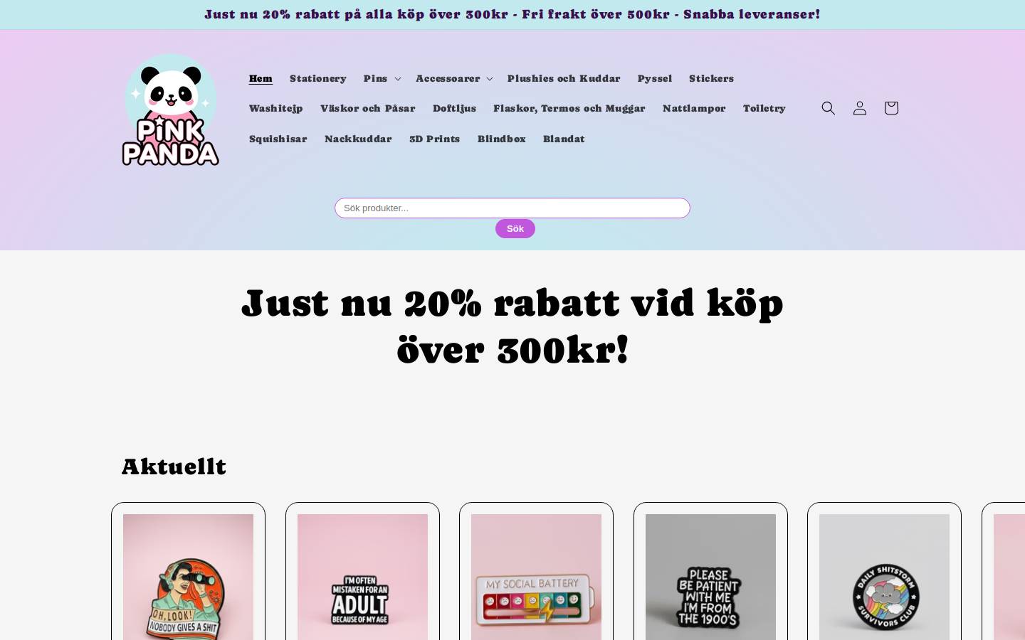 Pinkpanda homepage screenshot