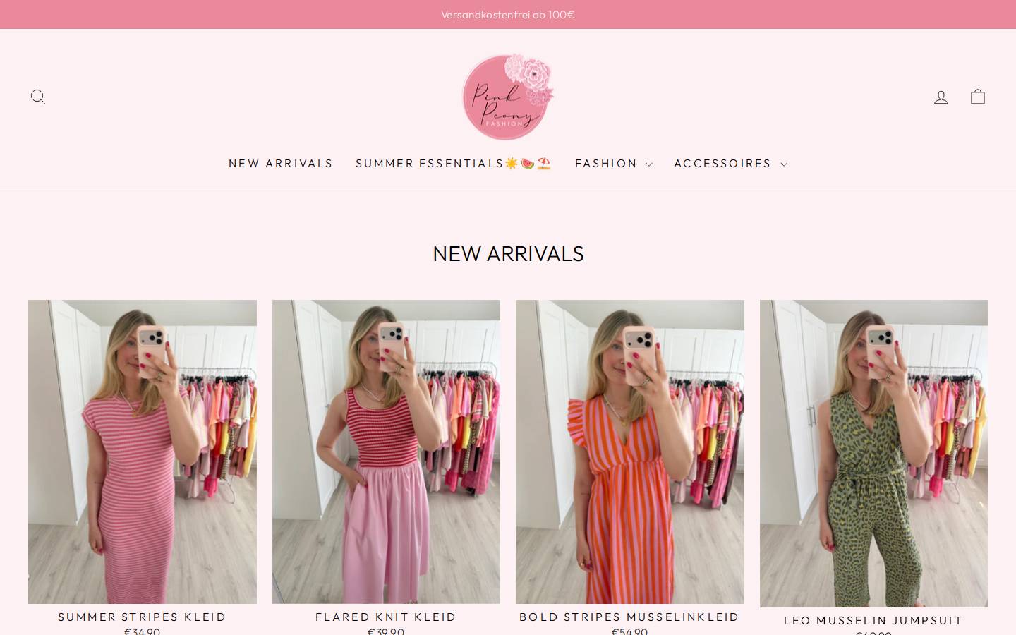 pinkpeonyfashion.de homepage screenshot