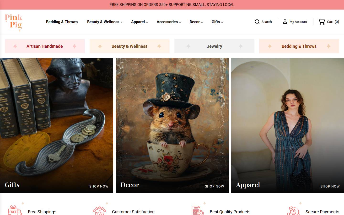 pinkpigwestport.com homepage screenshot