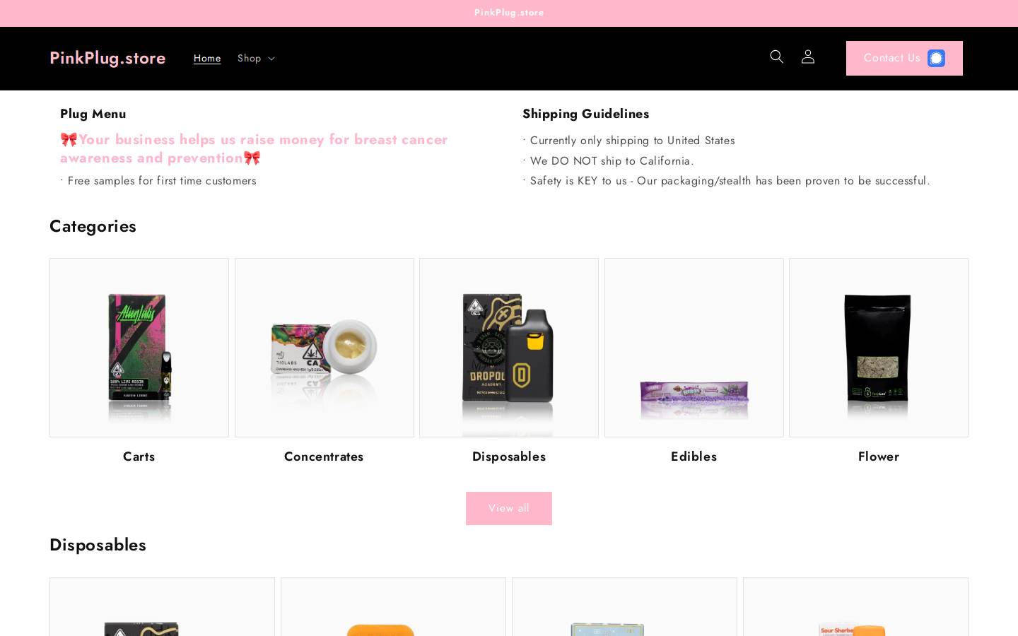 pinkplug.store homepage screenshot