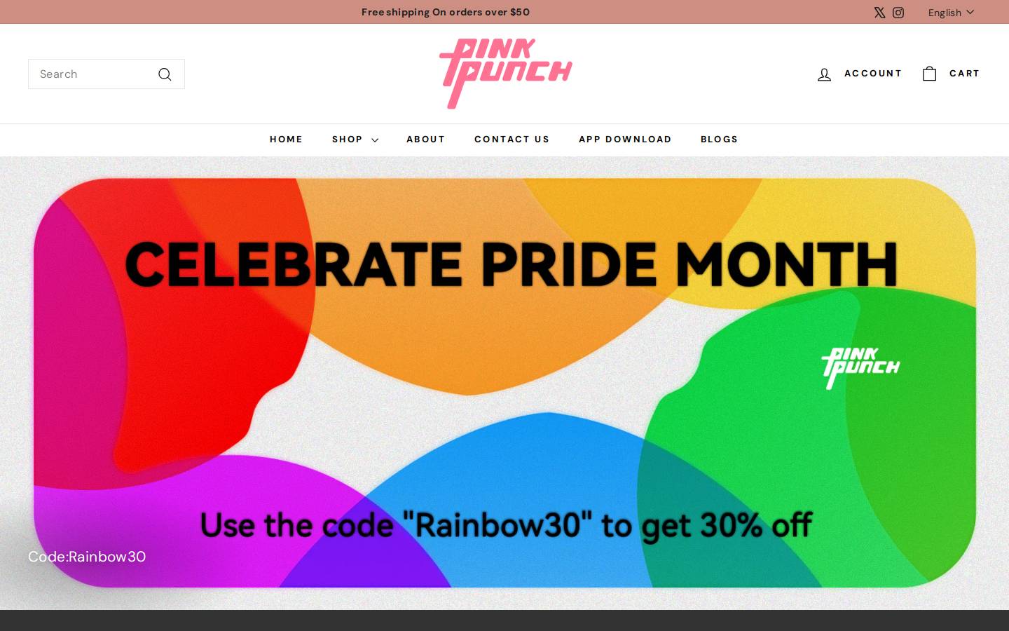Pinkpunch homepage screenshot