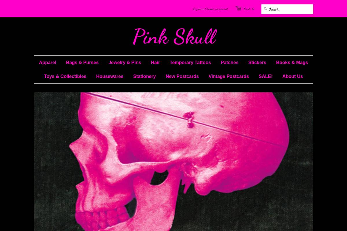 pinkskull.ca homepage screenshot