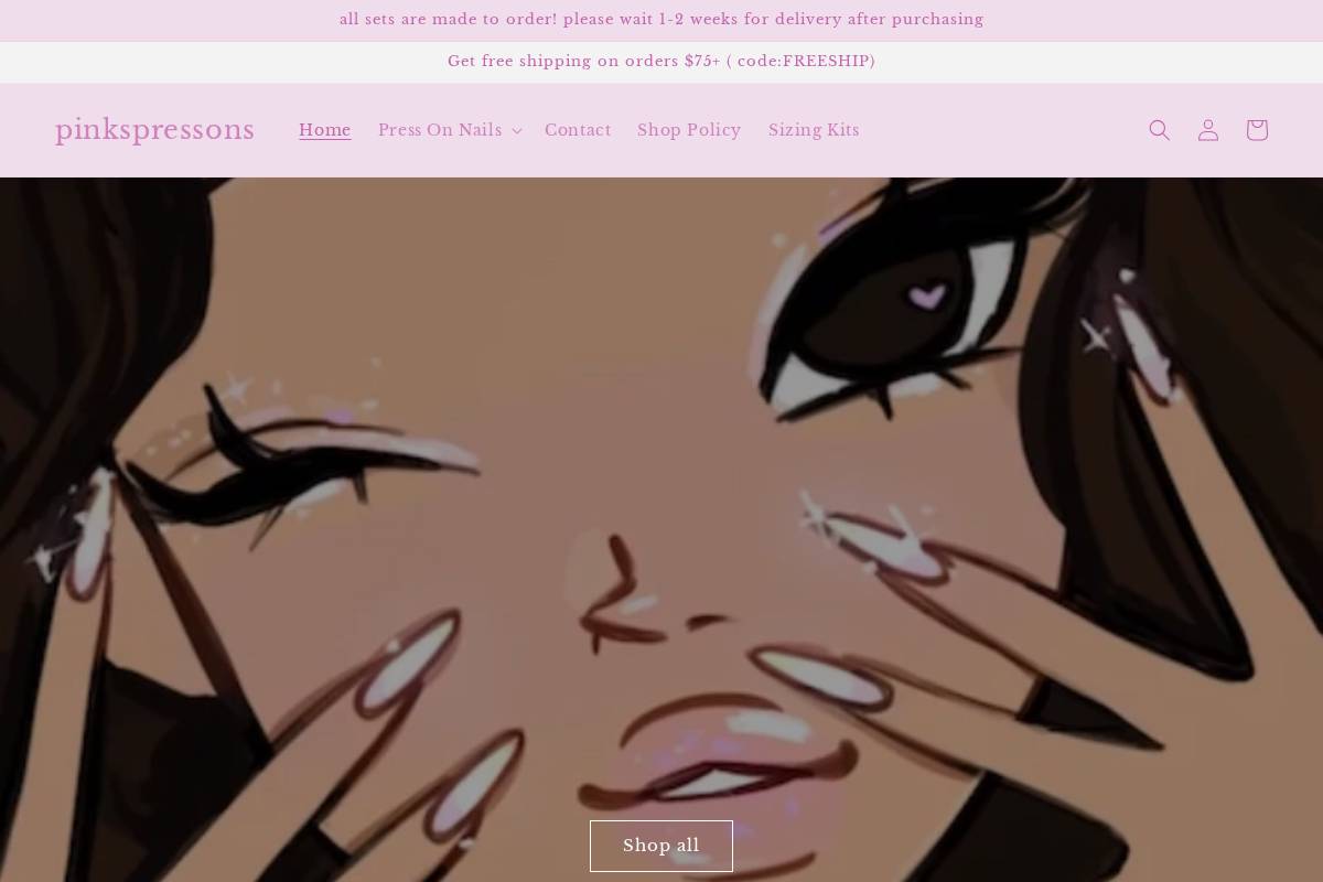 pinkspressons.com homepage screenshot