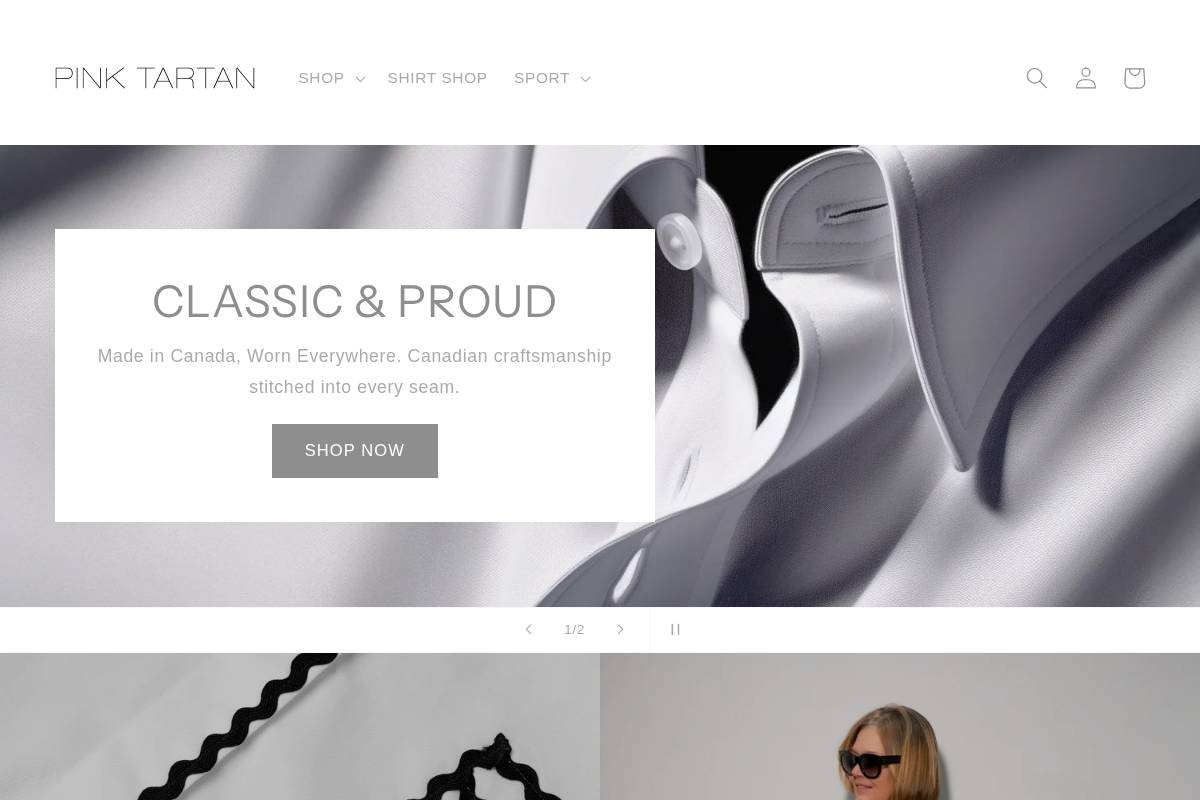 pinktartan.ca homepage screenshot