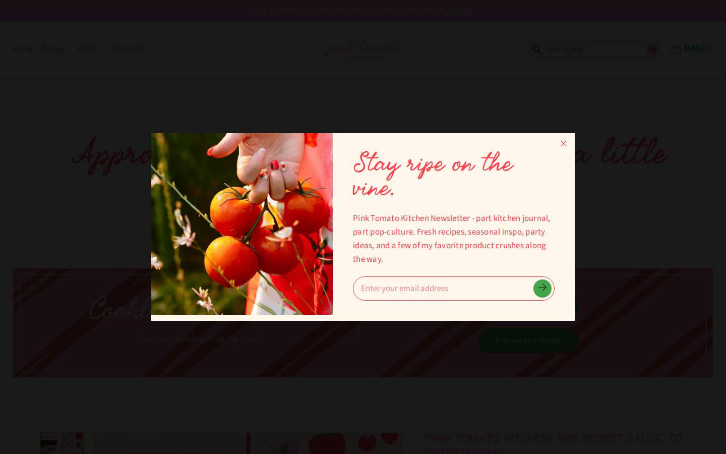 pinktomatokitchen.com homepage screenshot