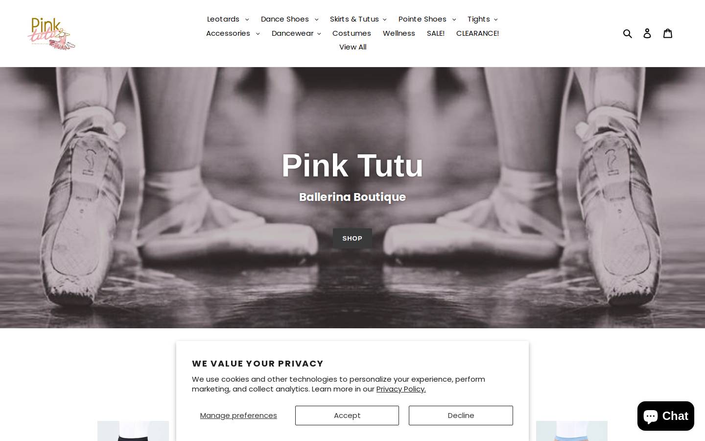 pinktutushop.com homepage screenshot