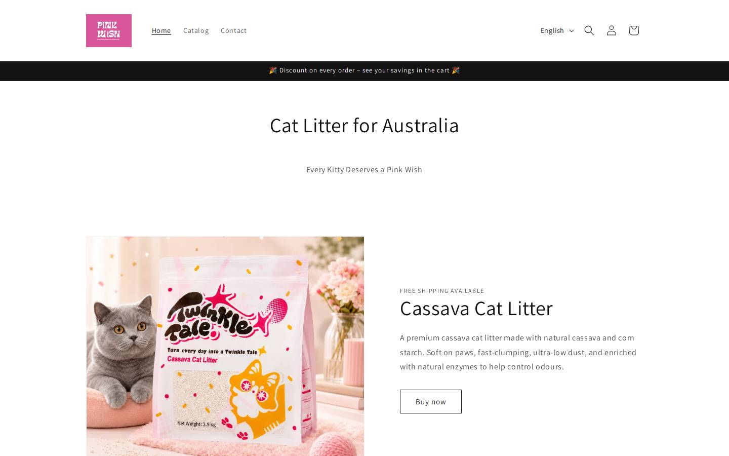 pinkwish.com.au homepage screenshot