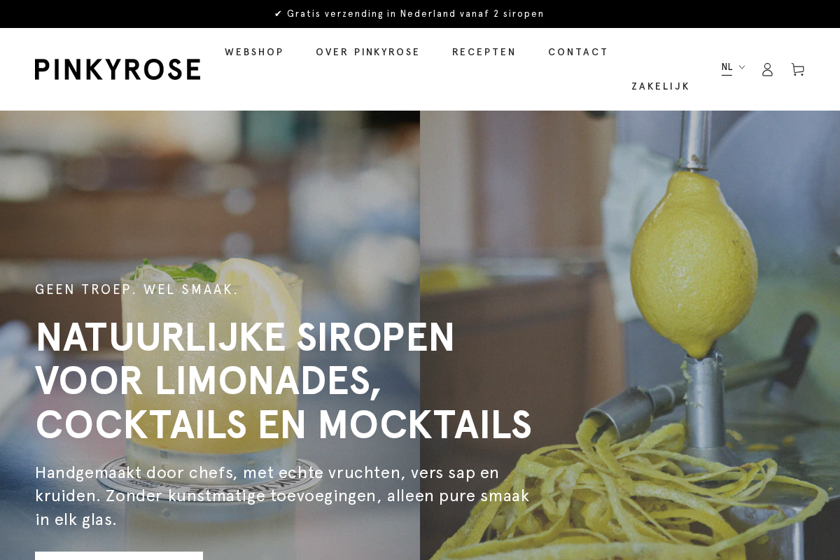 Pinkyrose homepage screenshot