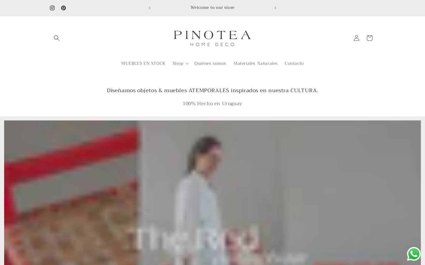 pinoteadeco.com homepage screenshot