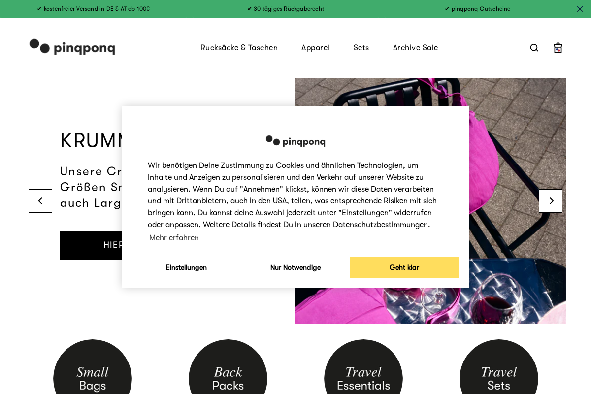 pinqponq.com homepage screenshot