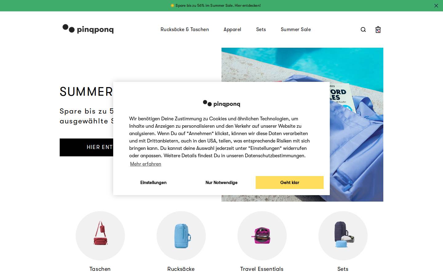 pinqponq.com homepage screenshot