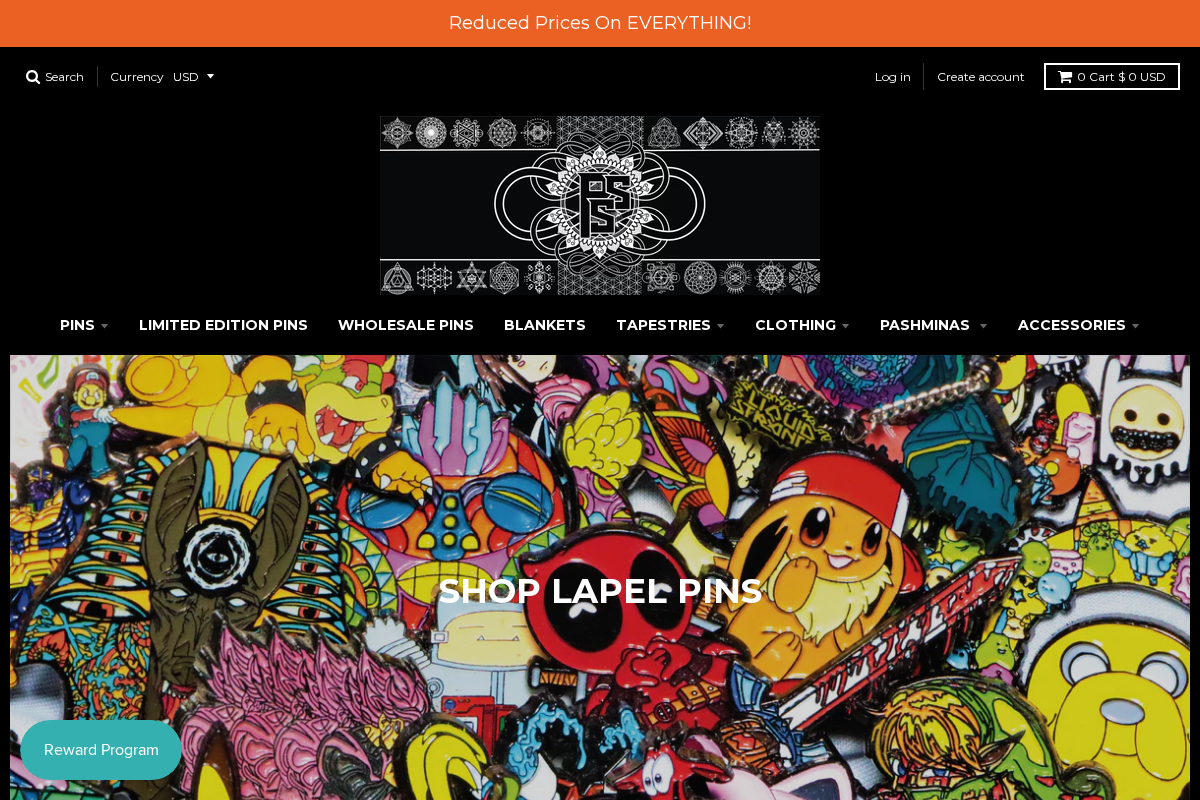 Pinstopshop homepage screenshot
