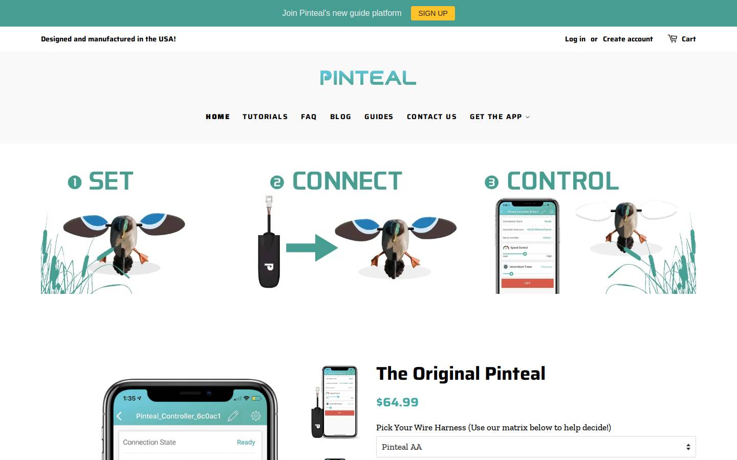 pinteal.com homepage screenshot
