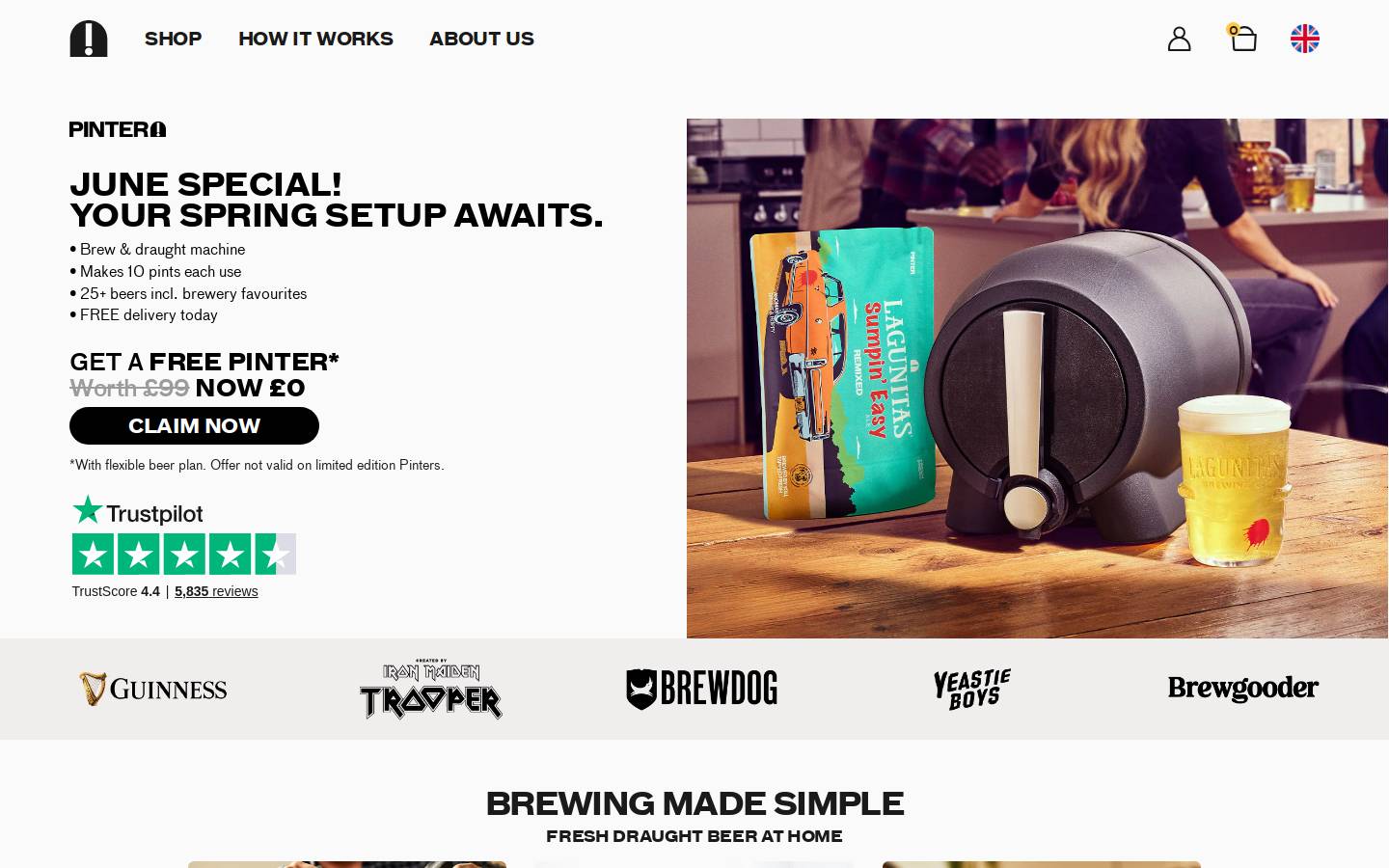 Pinter homepage screenshot