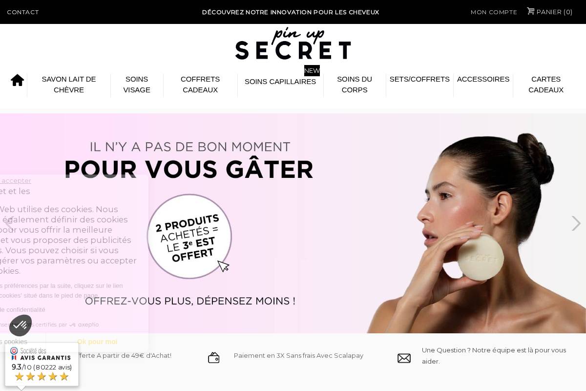 Pin Up Secret homepage screenshot