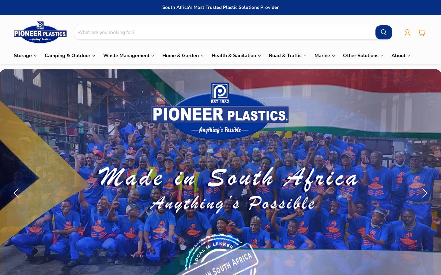 pioneerplastics.africa homepage screenshot