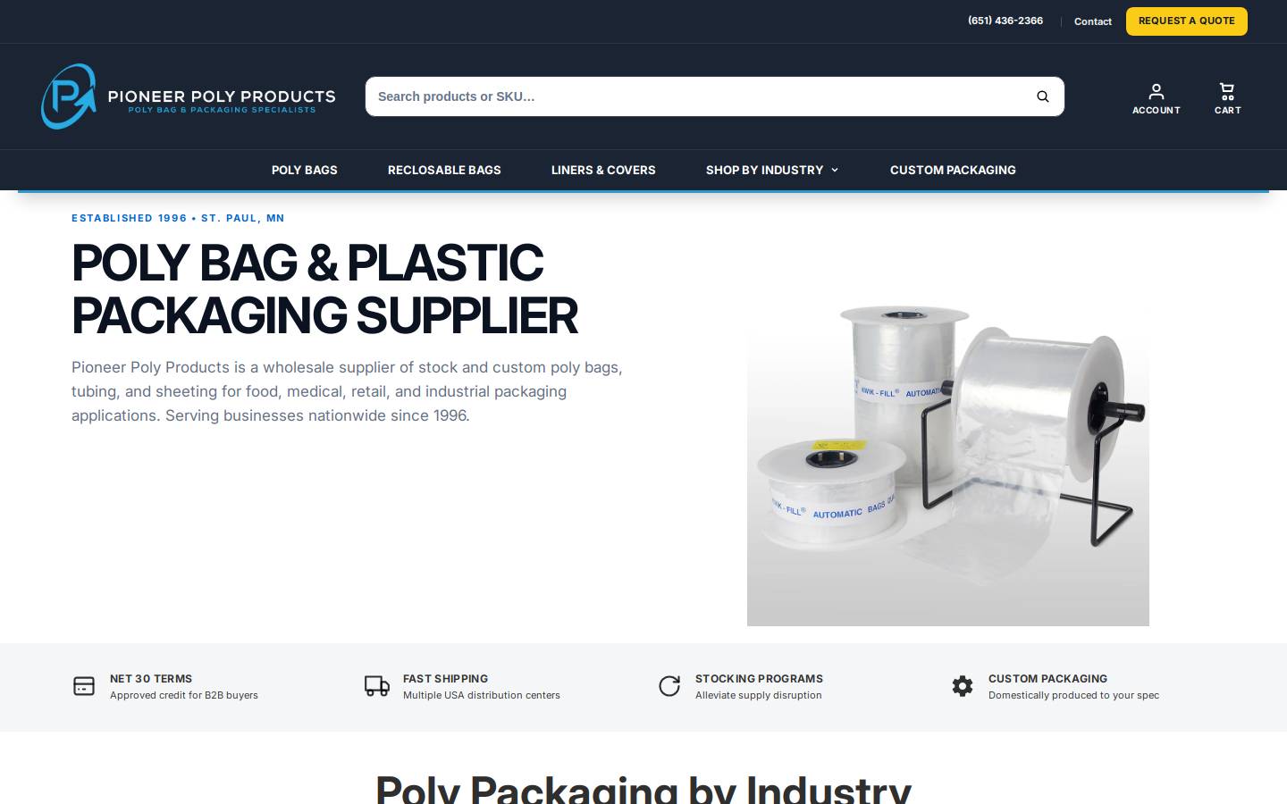 pioneerpolyproducts.com homepage screenshot
