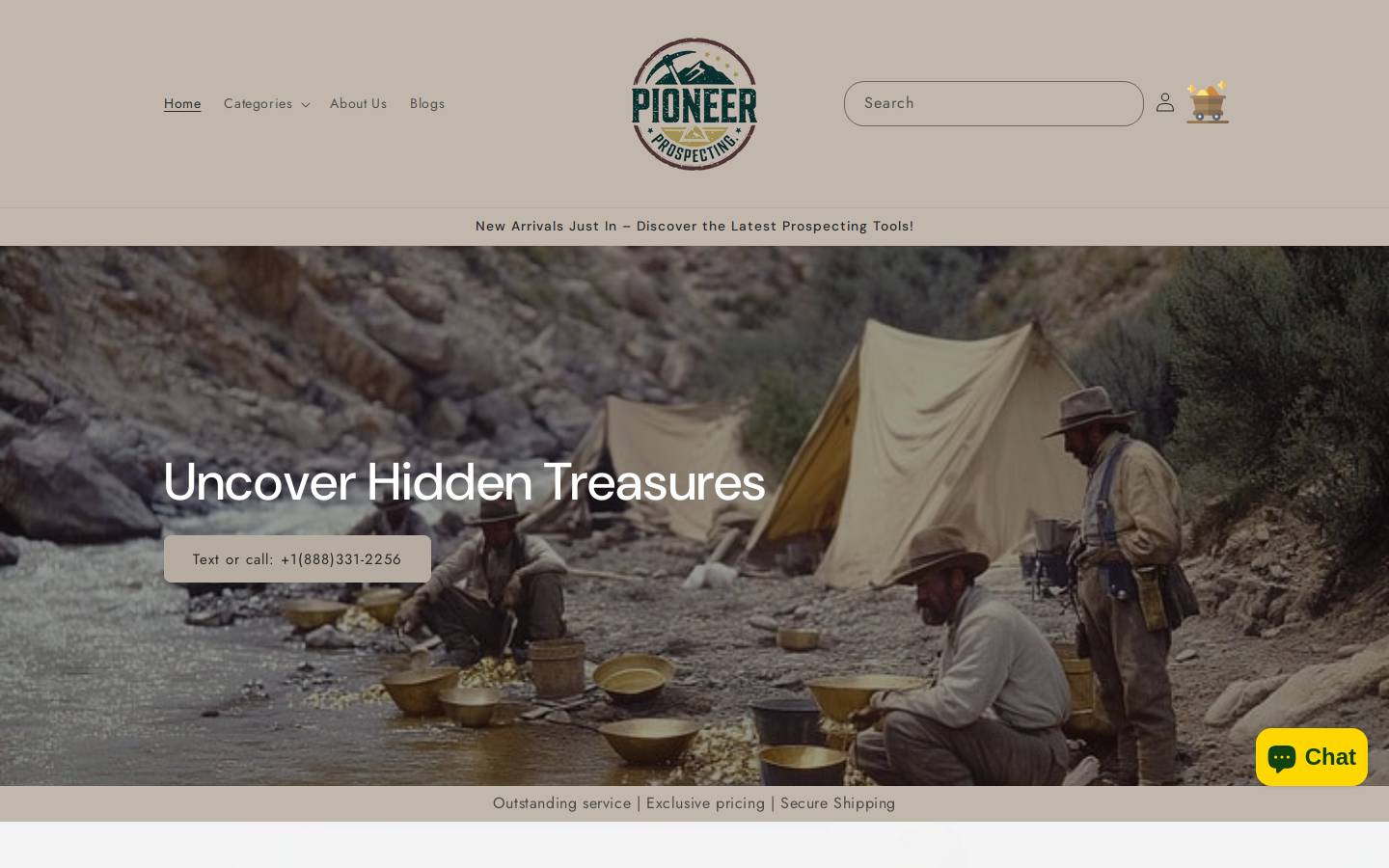 pioneerprospecting.ca homepage screenshot