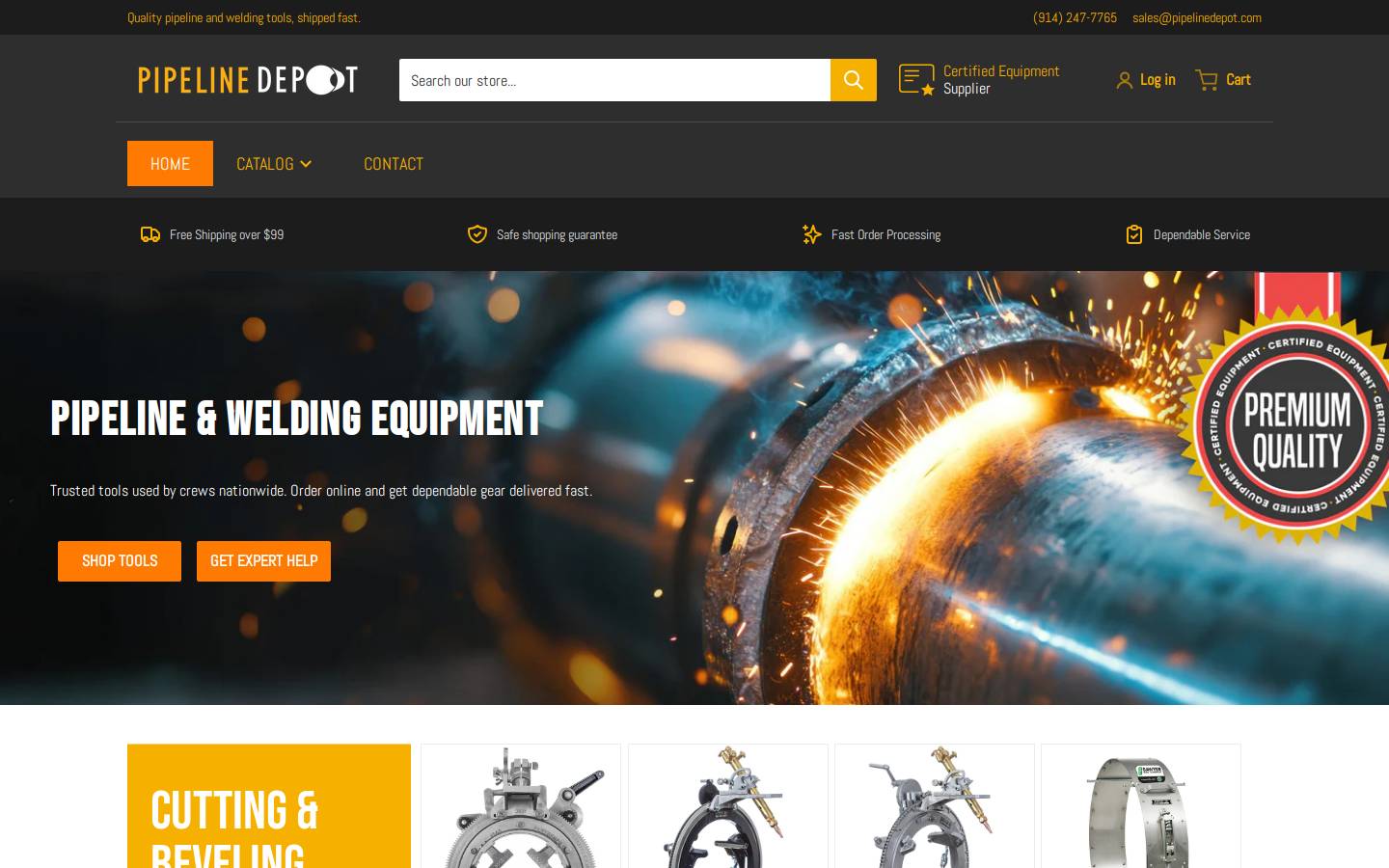 pipelinedepot.com homepage screenshot