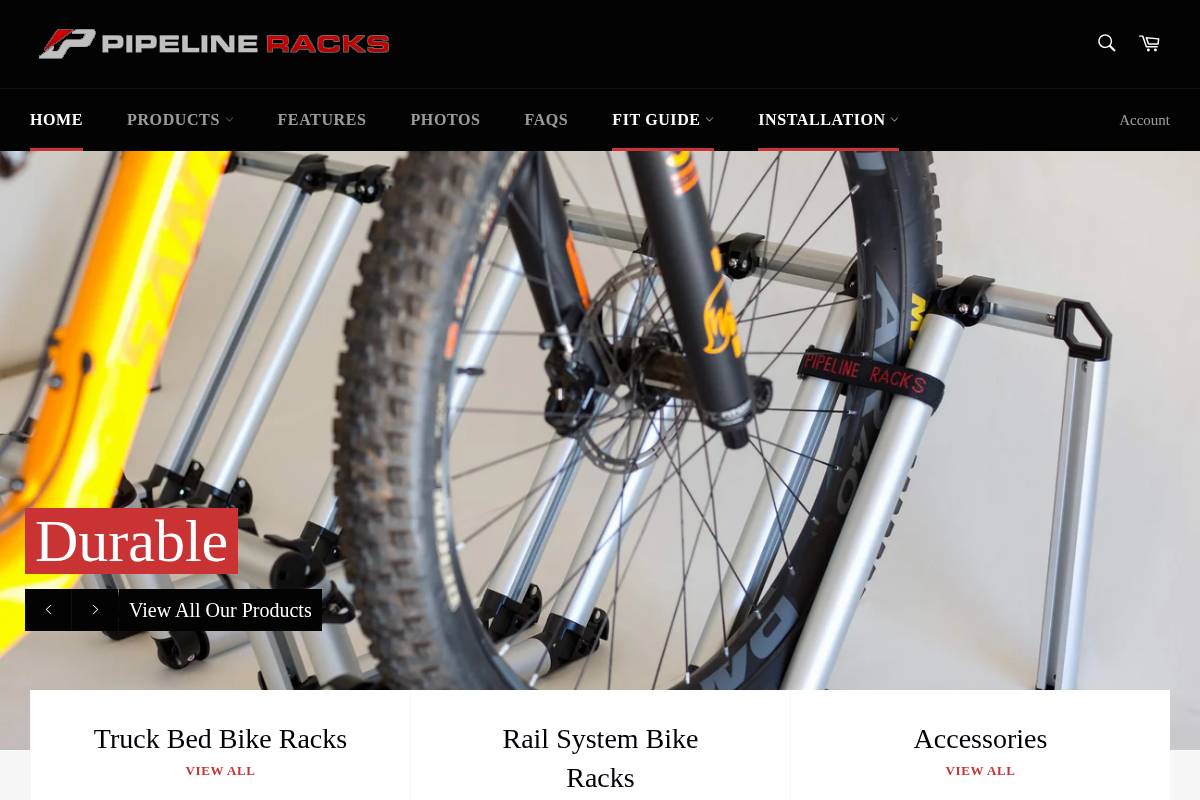 pipelineracks.com homepage screenshot