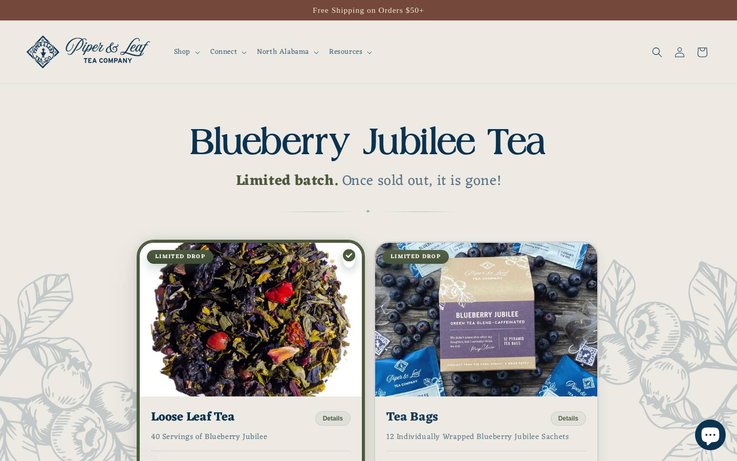 piperandleaf.com homepage screenshot