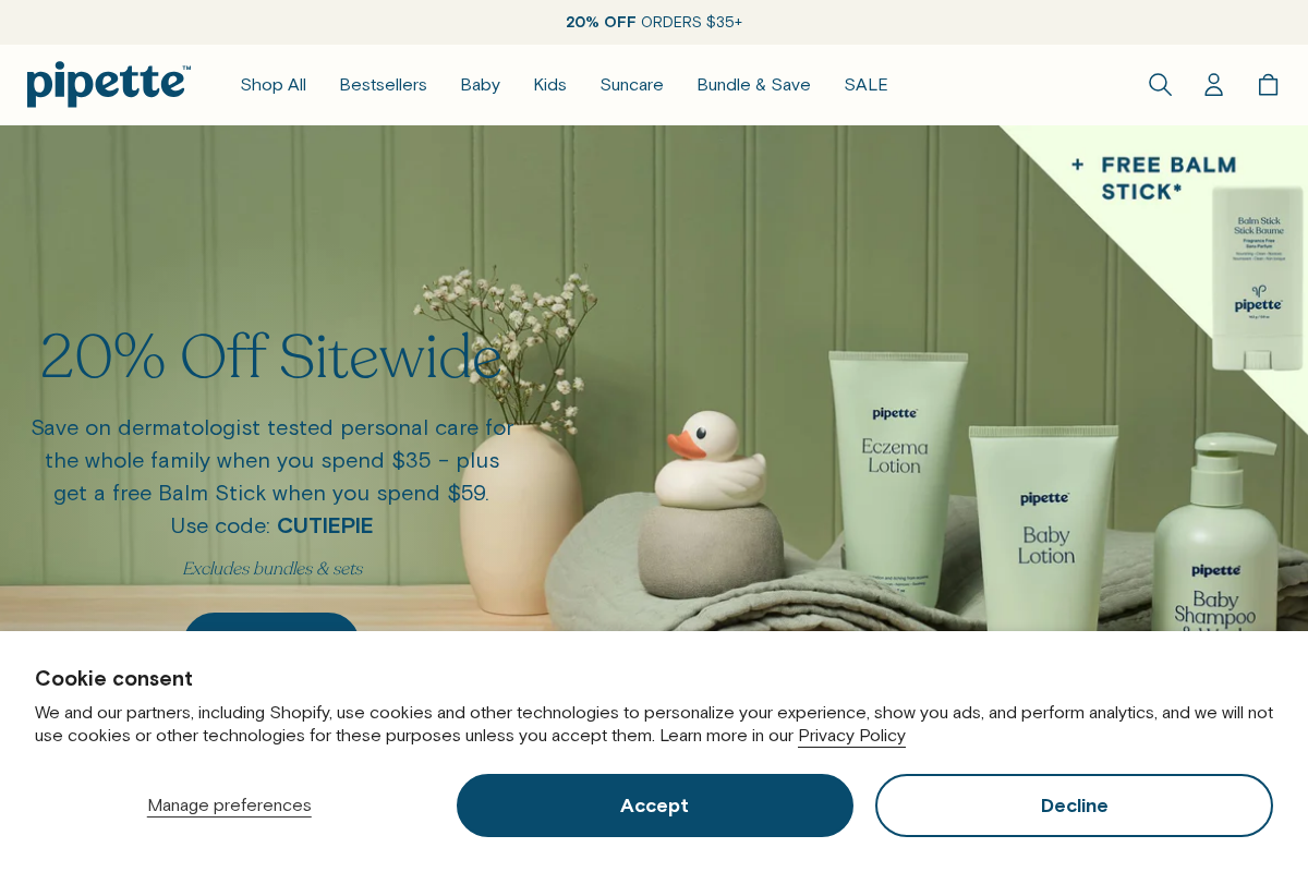 Pipette homepage screenshot