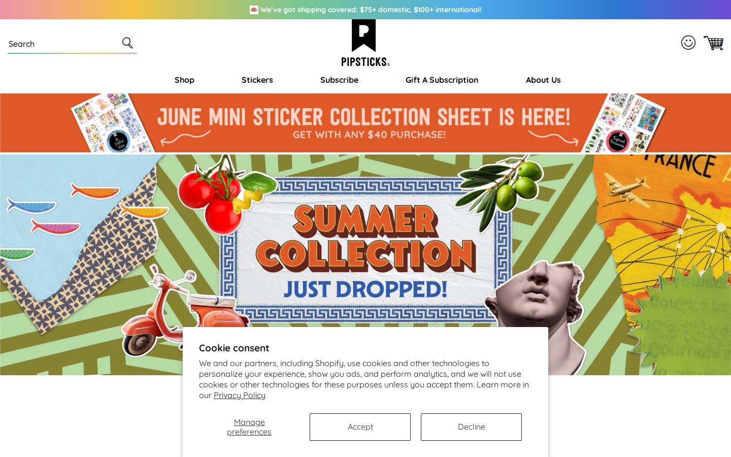 Pipsticks homepage screenshot