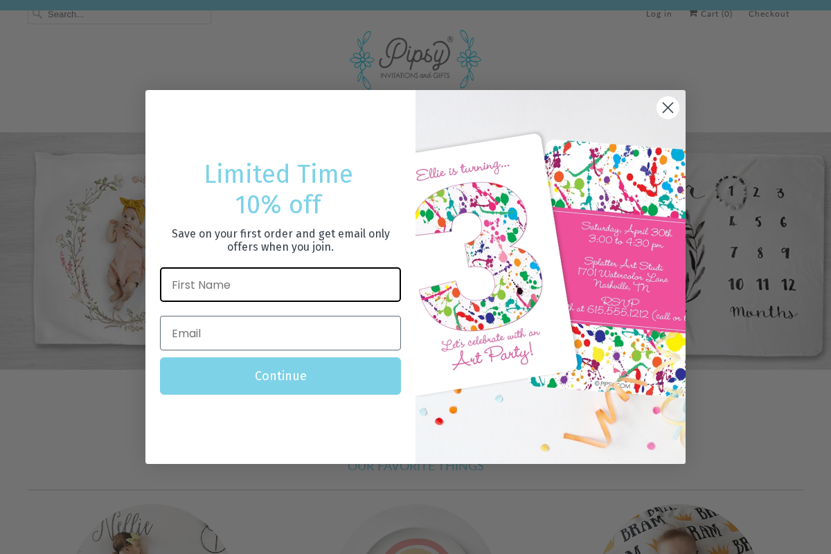 pipsy.com homepage screenshot