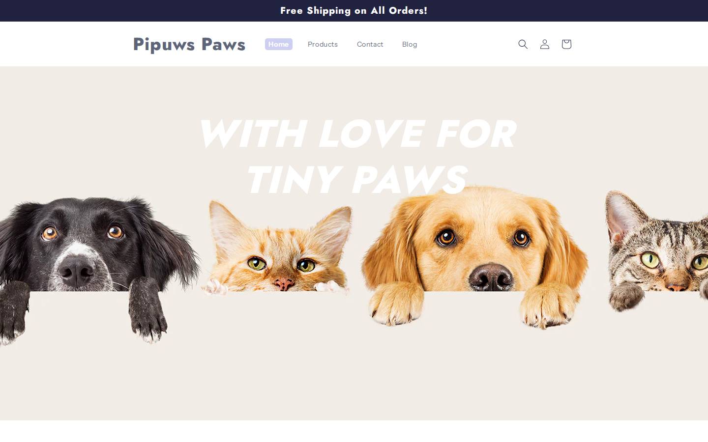 pipuwspaws.com homepage screenshot