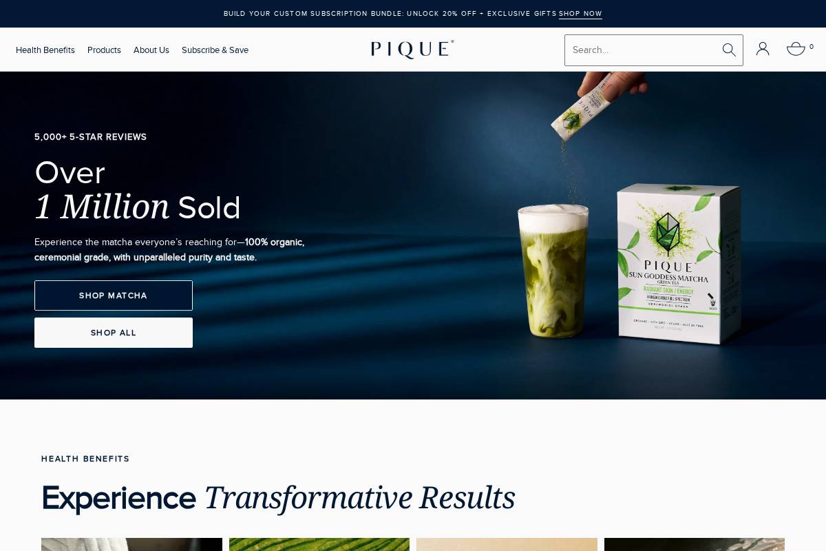 Piquelife homepage screenshot
