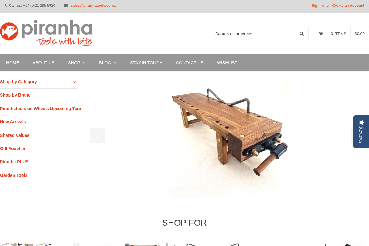 PiranhaTools homepage screenshot