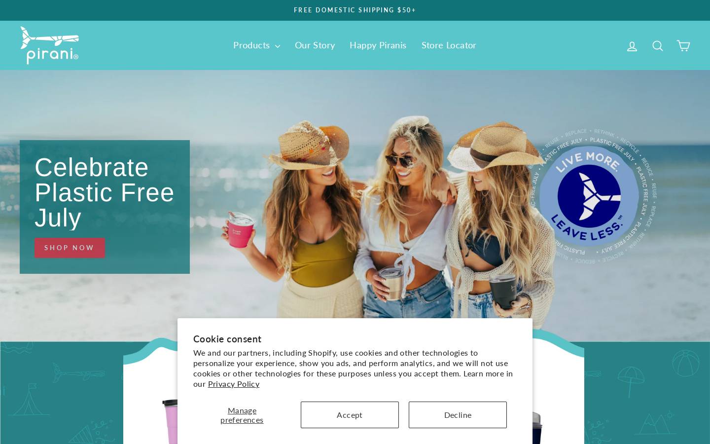 Pirani Life homepage screenshot