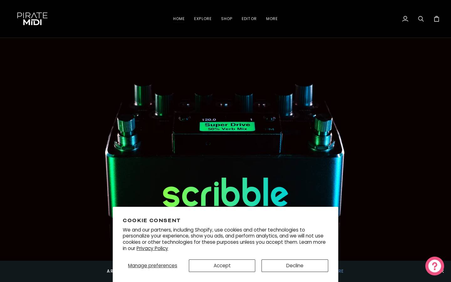 piratemidi.com homepage screenshot