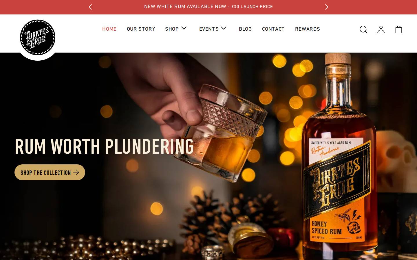 Pirate's Grog Rum homepage screenshot