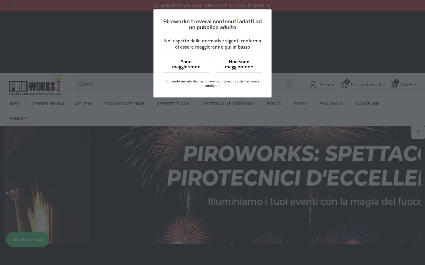 pirotecnicacavour.it homepage screenshot